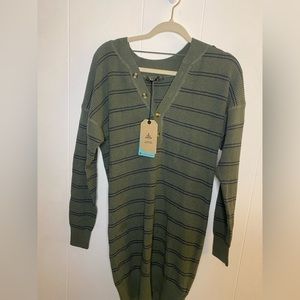 Prana Green & Navy Milani Henley Dress NWT